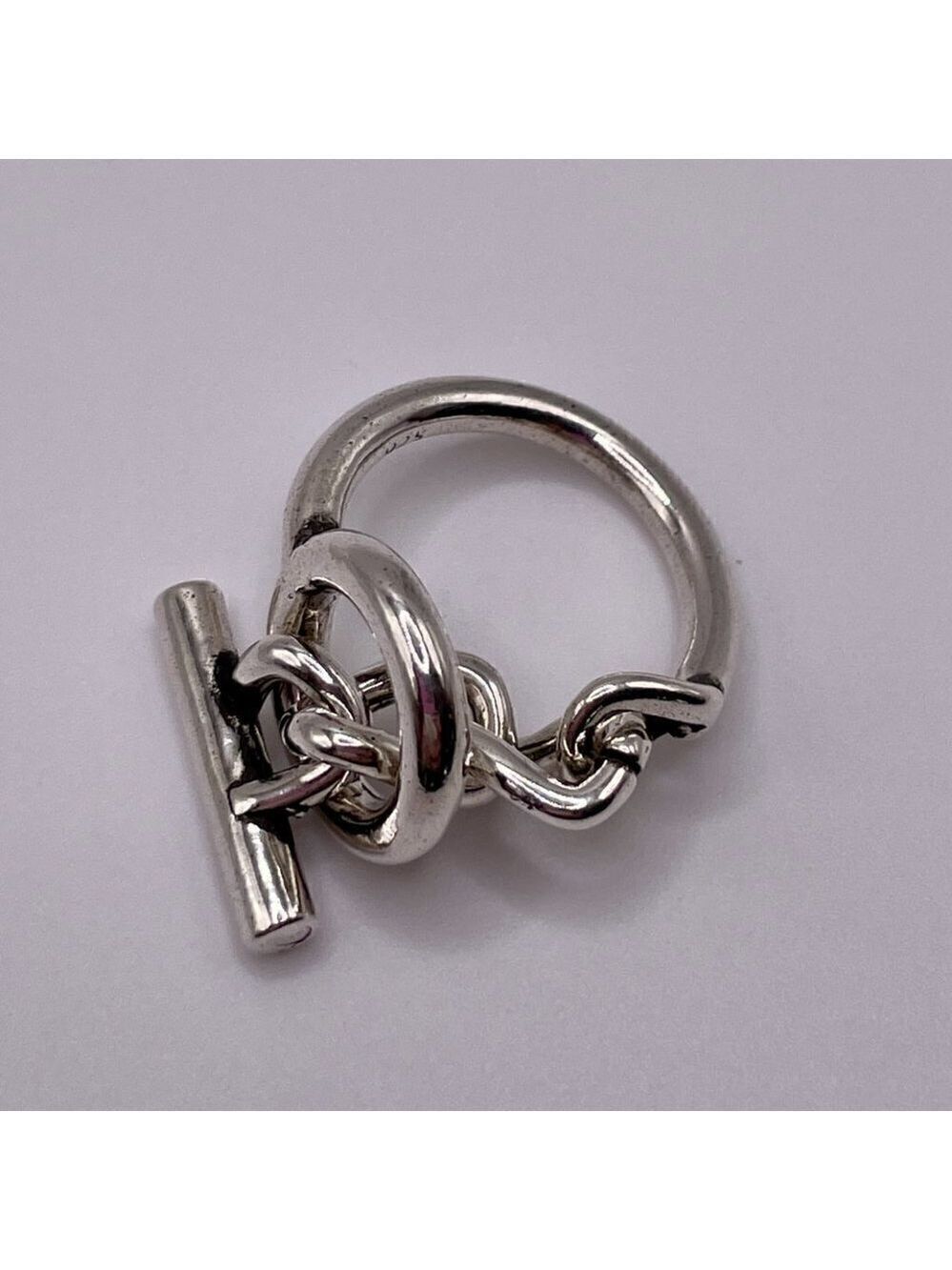 925 Sterling Stamped Loop and Toggle Adjustable Boho Ring #1309 - Picture 8 of 12